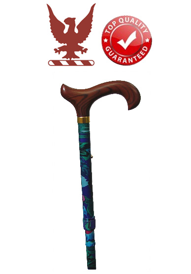 Folding Walking Stick - Gilly Flower - Slim line